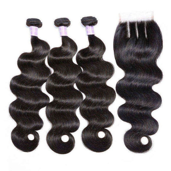 3pcs Malaysian Body Wave Hair + 4x4 Lace Closure - Picture 2 of 6